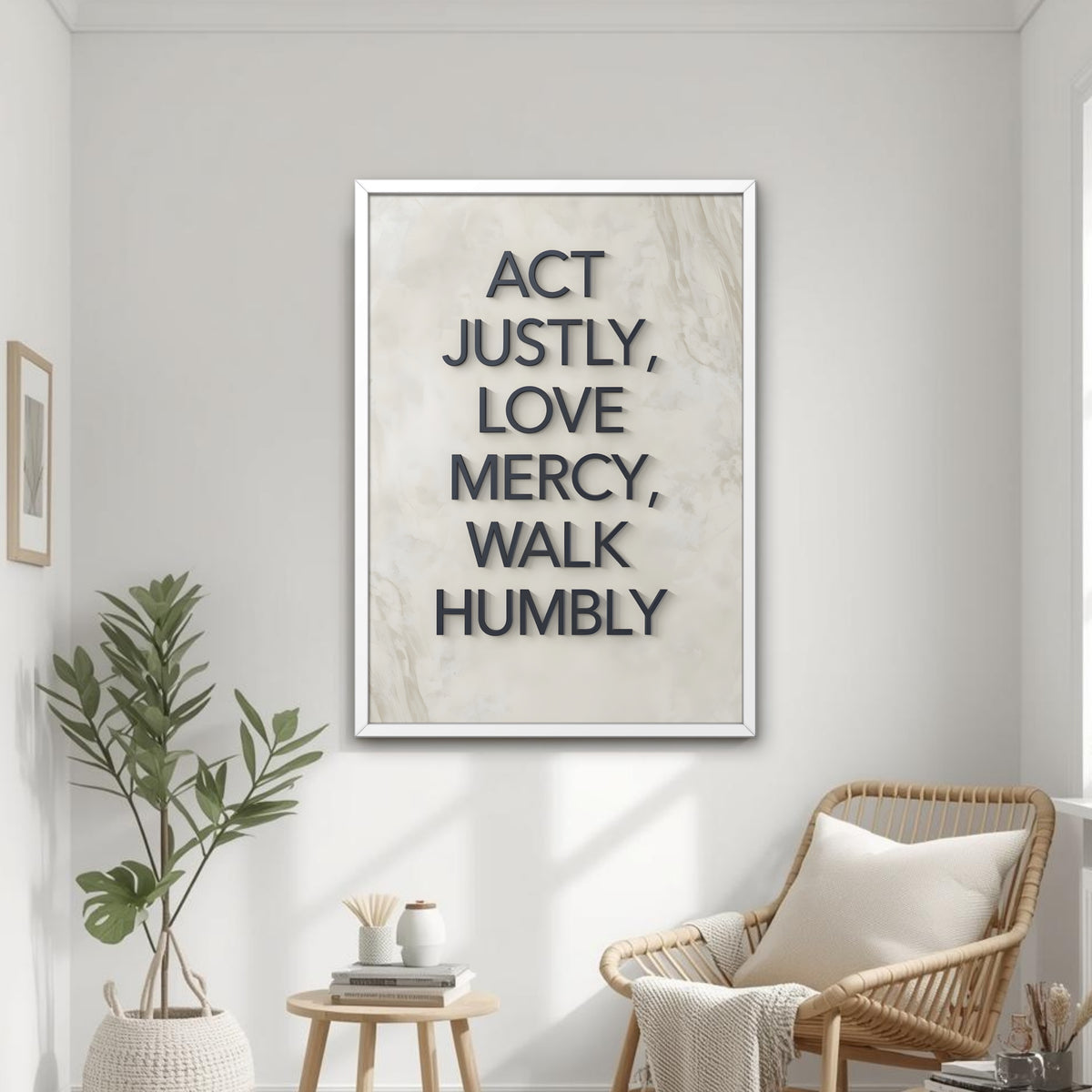 Act Justly, Love Mercy, Walk Humbly | Christian Affirmation Wall Art