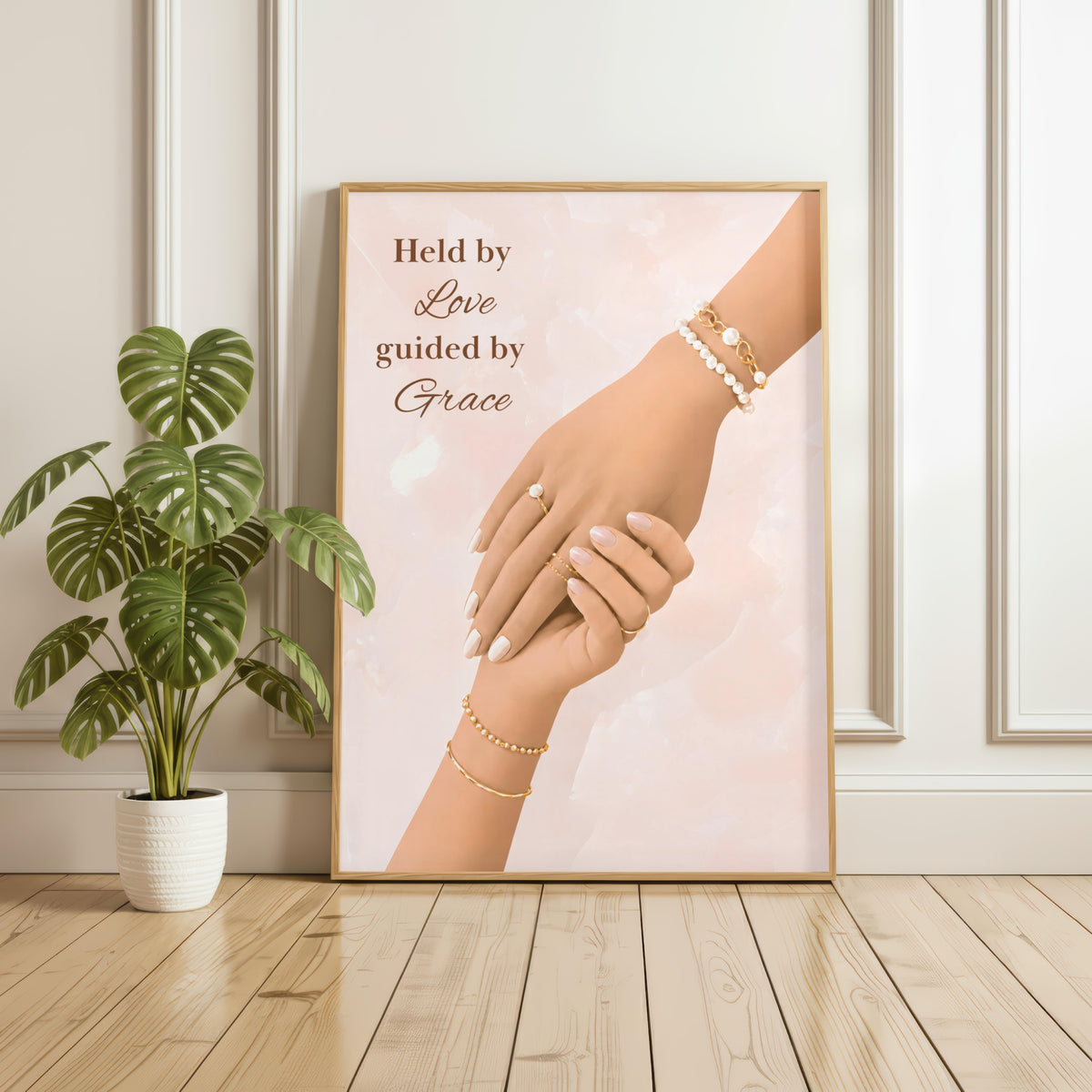 Held by Love, Guided by Grace | Christian Affirmation Wall Art