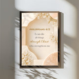 Philippians 4:13 Christian Wall Art | I Can Do All Things Through Christ Poster