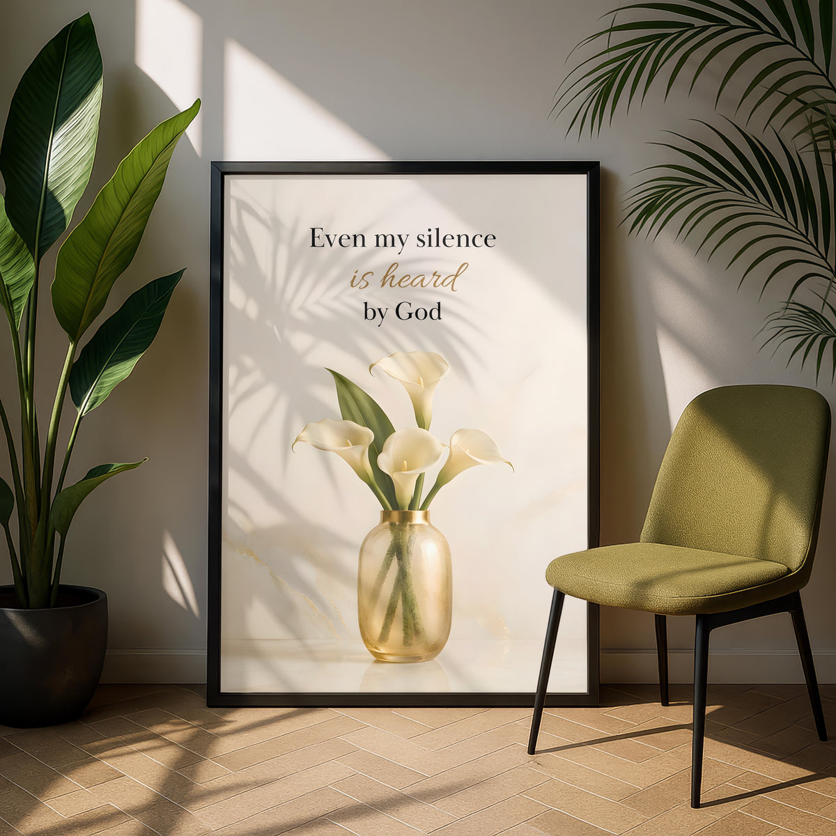 Even My Silence Is Heard by God Wall Art | Christian Affirmation Print | Faith-Inspired Home Decor