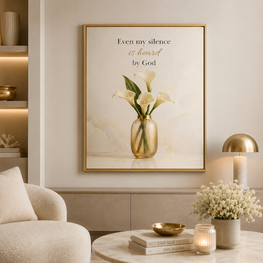 Even My Silence Is Heard by God Wall Art | Christian Affirmation Print | Faith-Inspired Home Decor