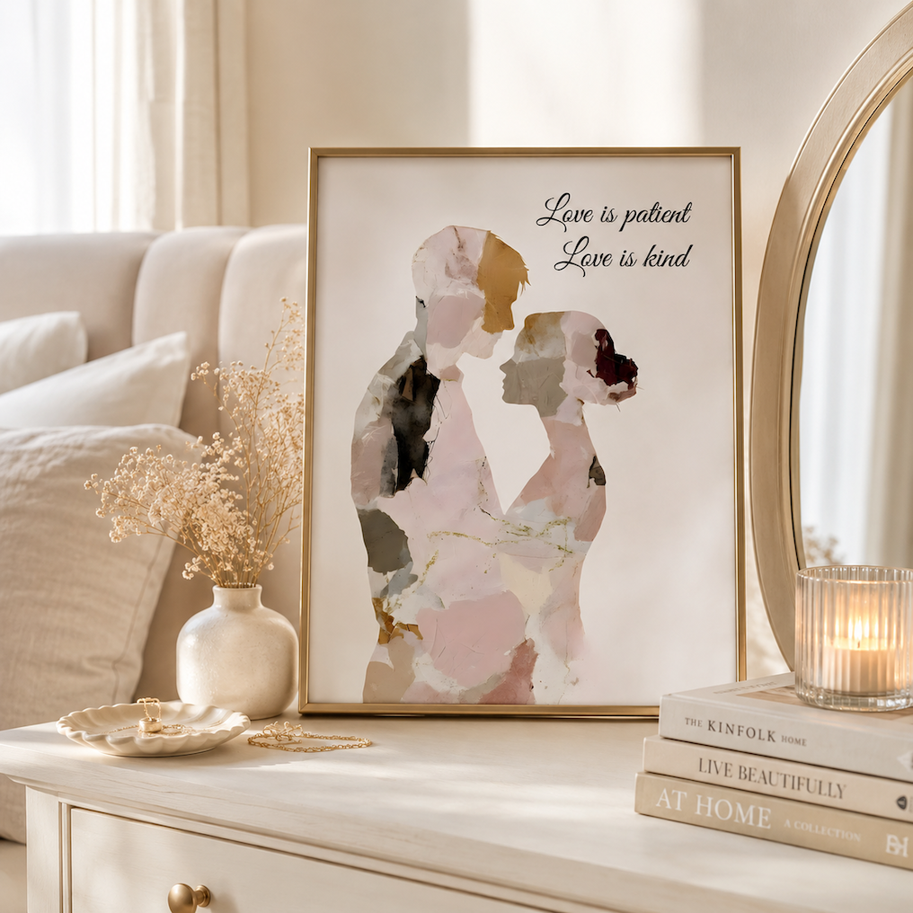 Love Is Patient, Love Is Kind | Christian Couple Wall Art