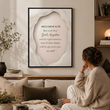 Matthew 6:33 Christian Wall Art | Seek First the Kingdom of God Bible Verse Print