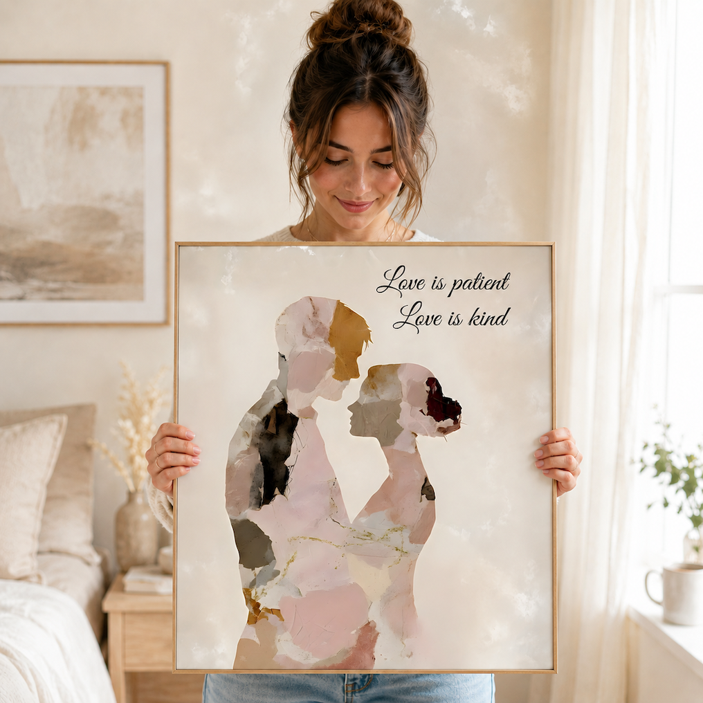 Love Is Patient Love Is Kind Wall Art | Christian Love Quote Print | Bible Verse Inspiration