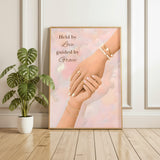 Held by Love, Guided by Grace Wall Art | Christian Affirmation Print | Feminine Faith Poster