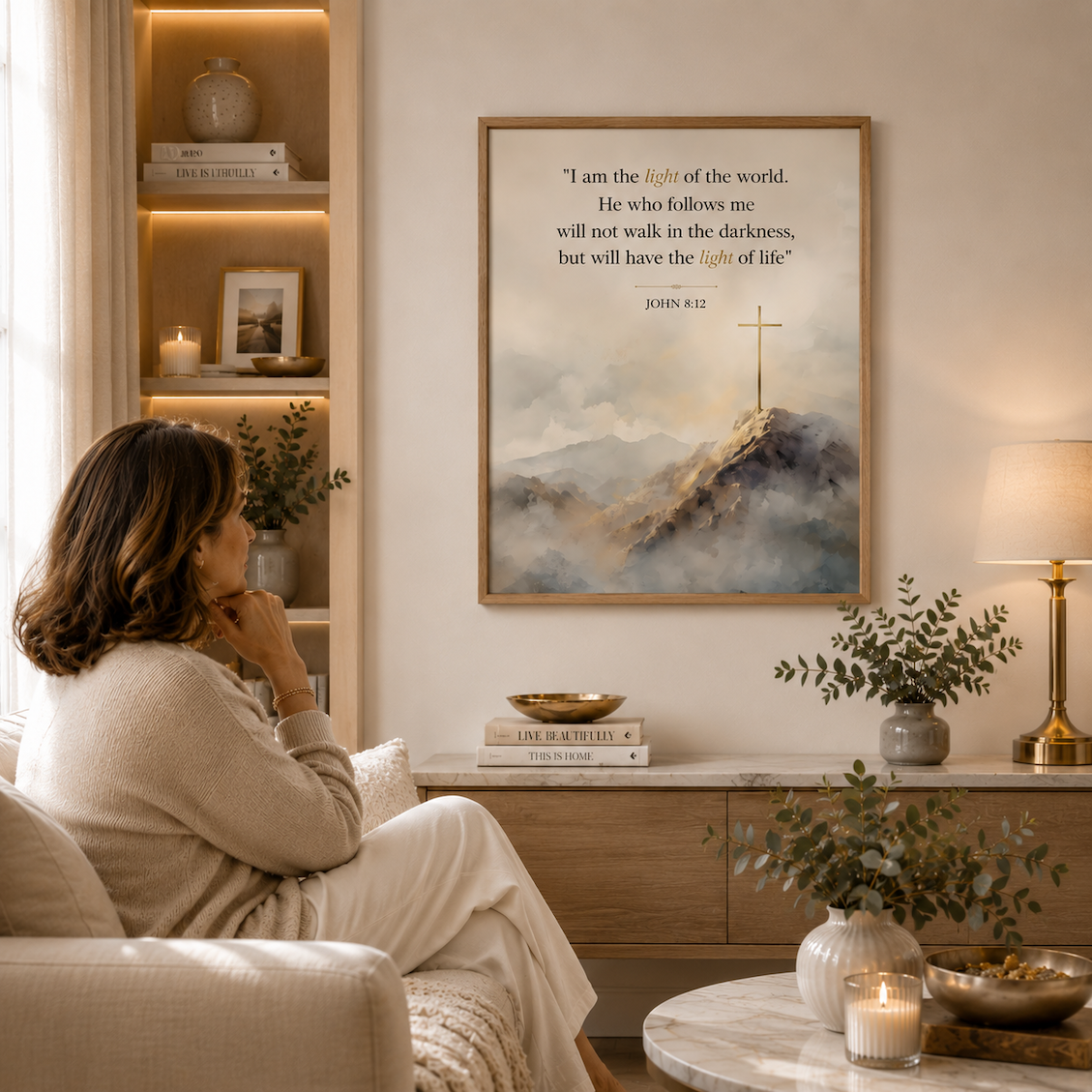 I Am the Light of the World | John 8:12 Bible Verse Wall Art