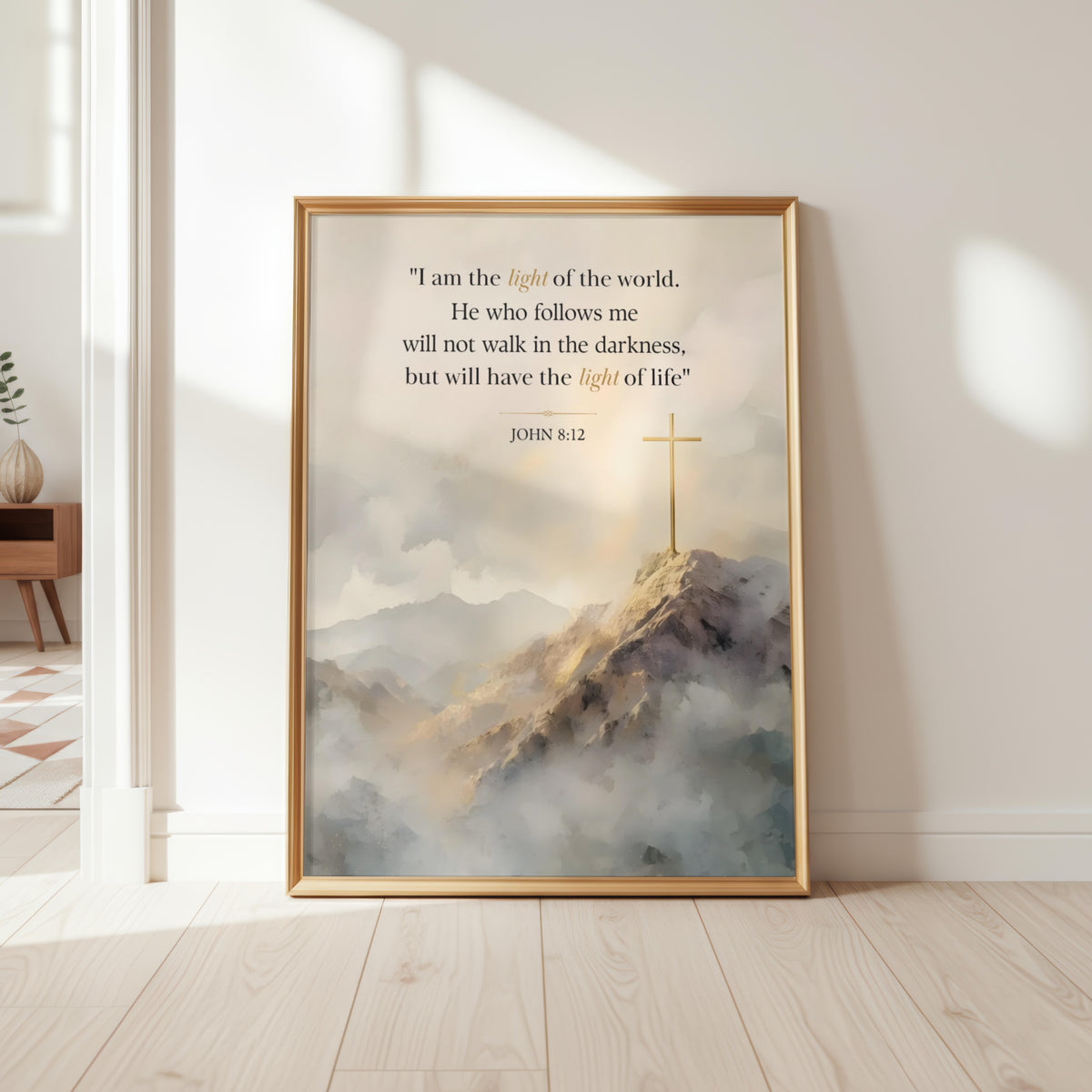 John 8:12 | The Light of the World | Christian Wall Art