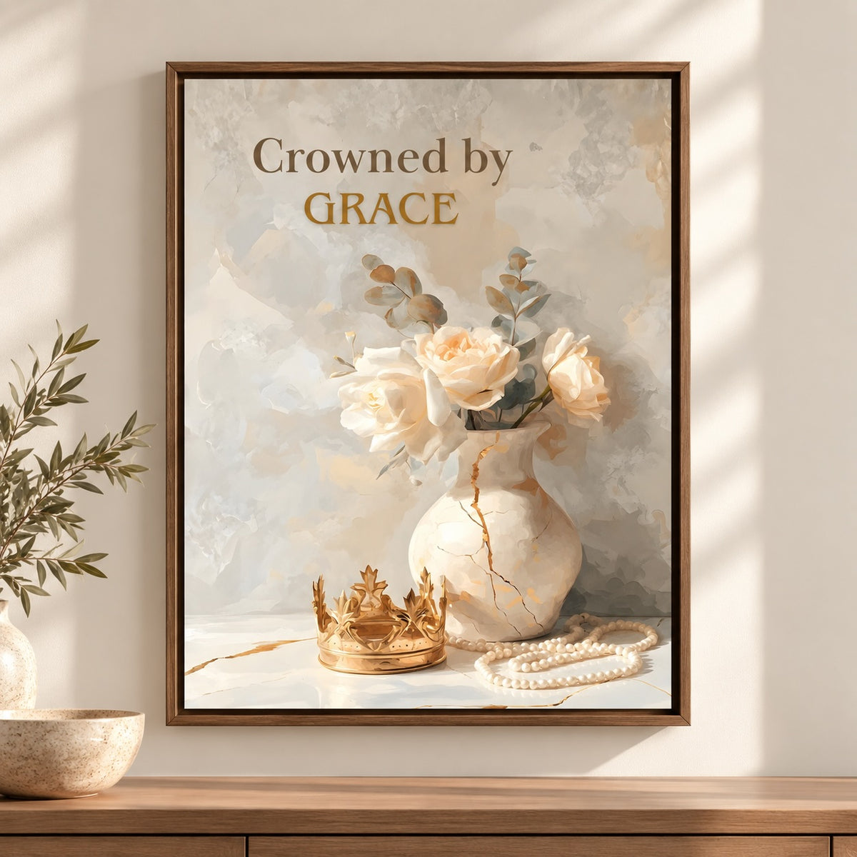 Crowned By Grace | Christian Affirmation - Canvas