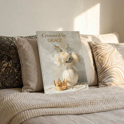 Crowned By Grace | Christian Affirmation - Canvas