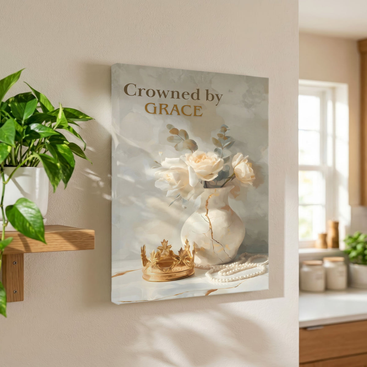 Crowned By Grace | Christian Affirmation - Canvas