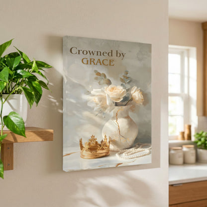 Crowned By Grace | Christian Affirmation - Canvas