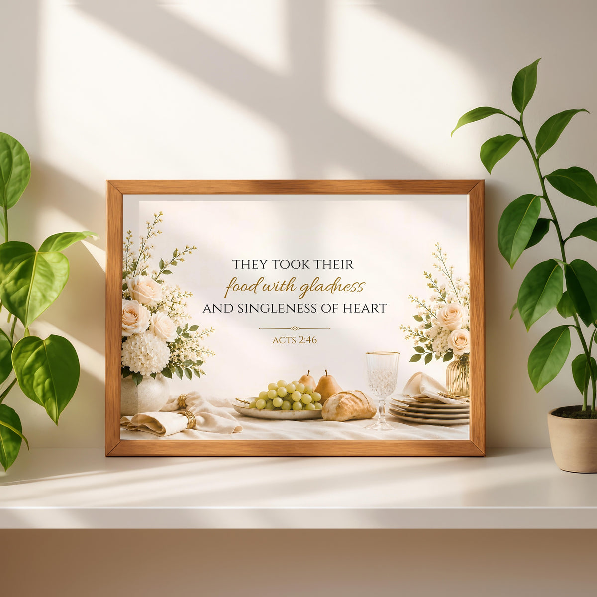Acts 2:46 Bible Verse | Christian Kitchen Wall Art