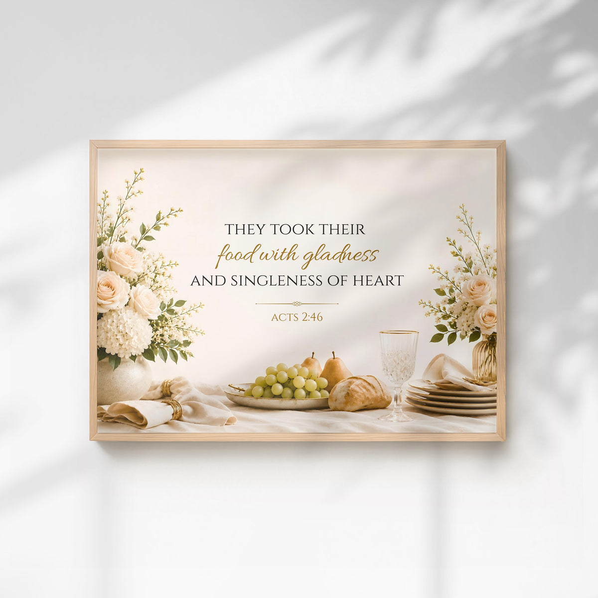 Acts 2:46 Bible Verse | Christian Kitchen Wall Art