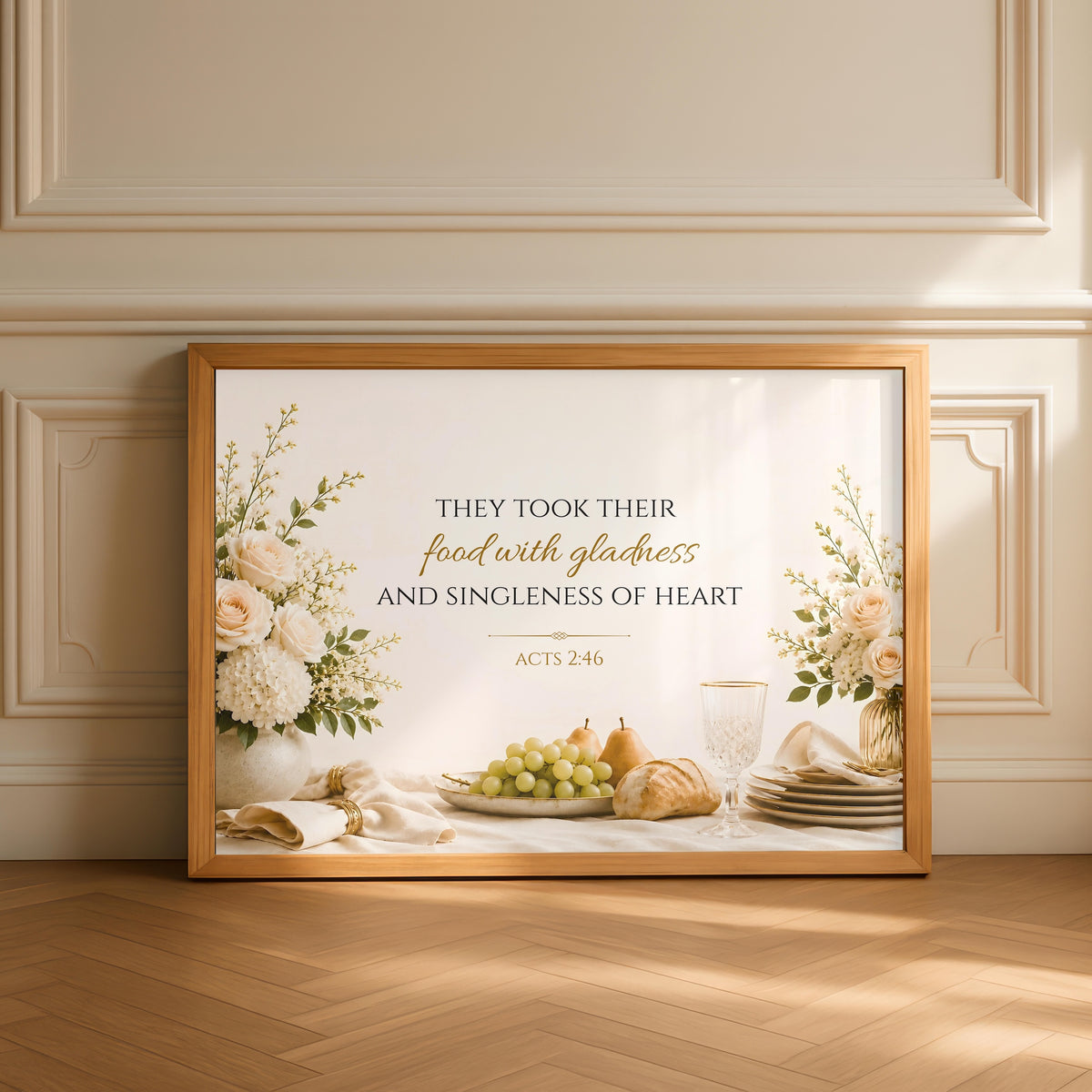 Acts 2:46 Bible Verse | Christian Kitchen Wall Art