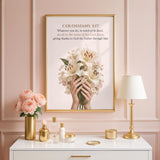 Colossians 3:17 Christian Wall Art | Elegant Floral Scripture Print