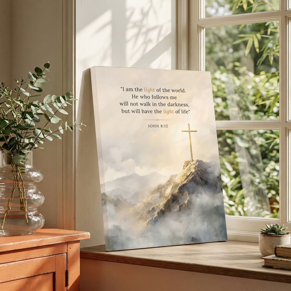 John 8:12 | Christian Art - Canvas