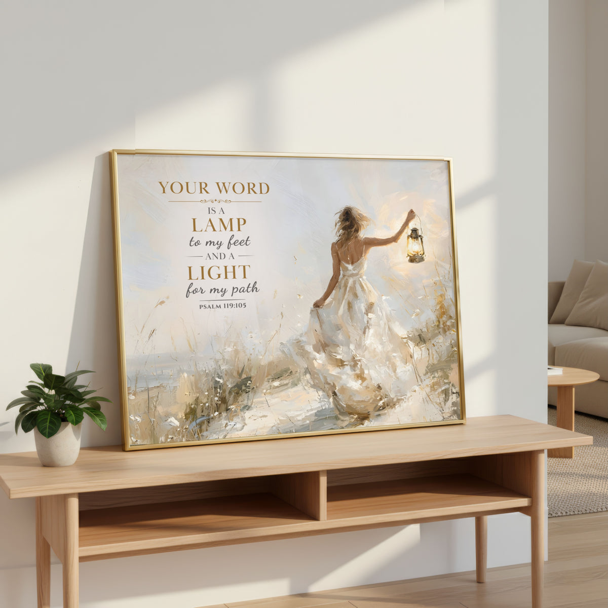 Guided by His Word - Psalm 119:105 | Bible Verse Art