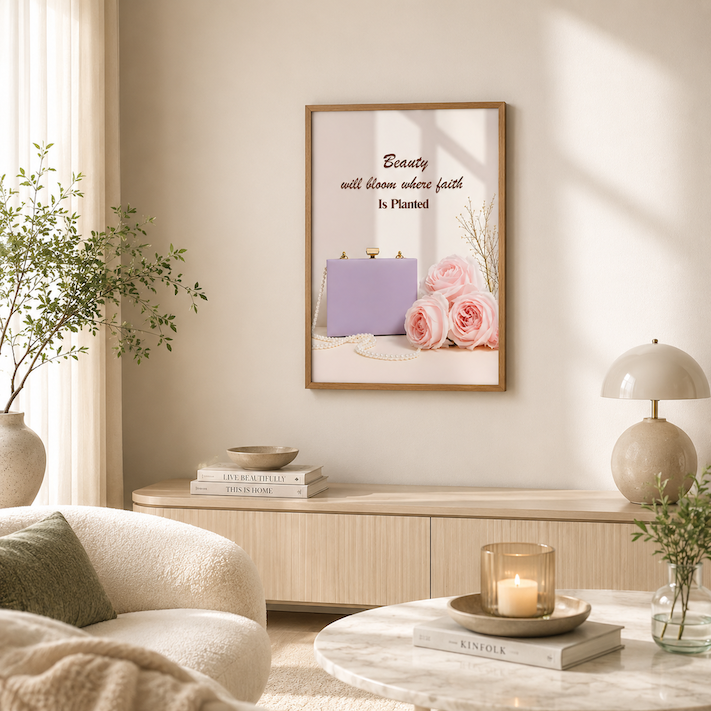 Beauty Will Bloom Where Faith Is Planted Wall Art | Christian Affirmation Print | Feminine Faith Home Decor