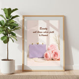 Beauty Will Bloom Where Faith Is Planted Wall Art | Christian Affirmation Print | Feminine Faith Home Decor