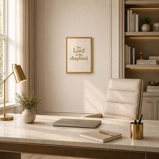The Lord Is My Shepherd | Christian Typography Wall Art