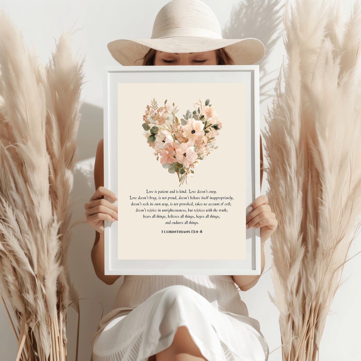 Love Is Patient Wall Art | 1 Corinthians 13:4–8 Bible Verse Print