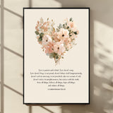 Love Is Patient Wall Art | 1 Corinthians 13:4–8 Bible Verse Print