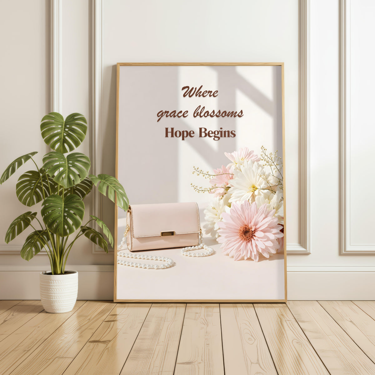 Where Grace Blossoms, Hope Begins | Christian Affirmation Wall Art