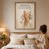 Philippians 4:6 Bible Verse Wall Art | Be Anxious for Nothing Christian Scripture Print