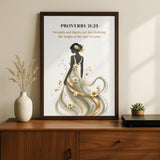 Proverbs 31:25 | Strength and Dignity | Christian Wall Art