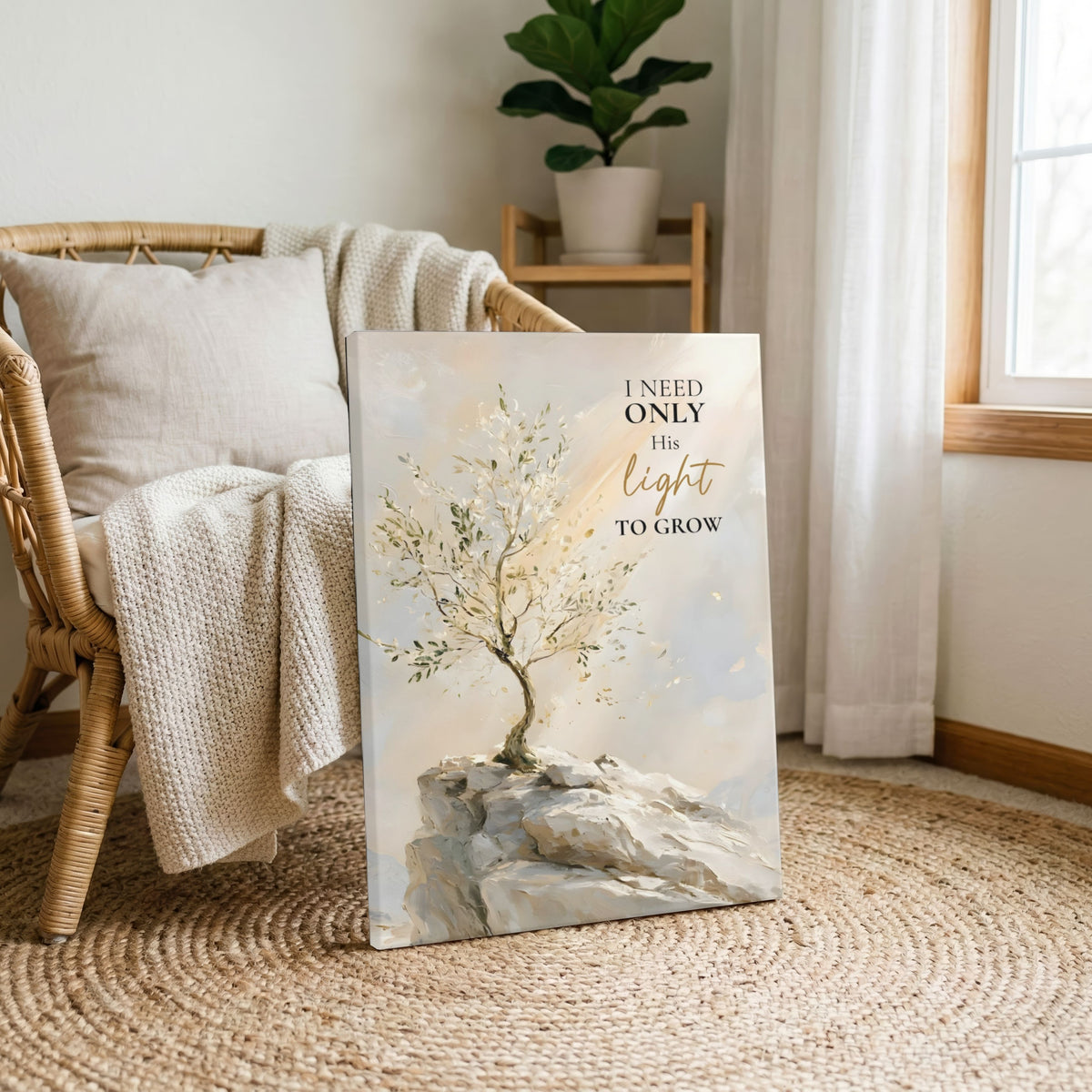 Rooted in His Light | Christian Affirmation - Canvas