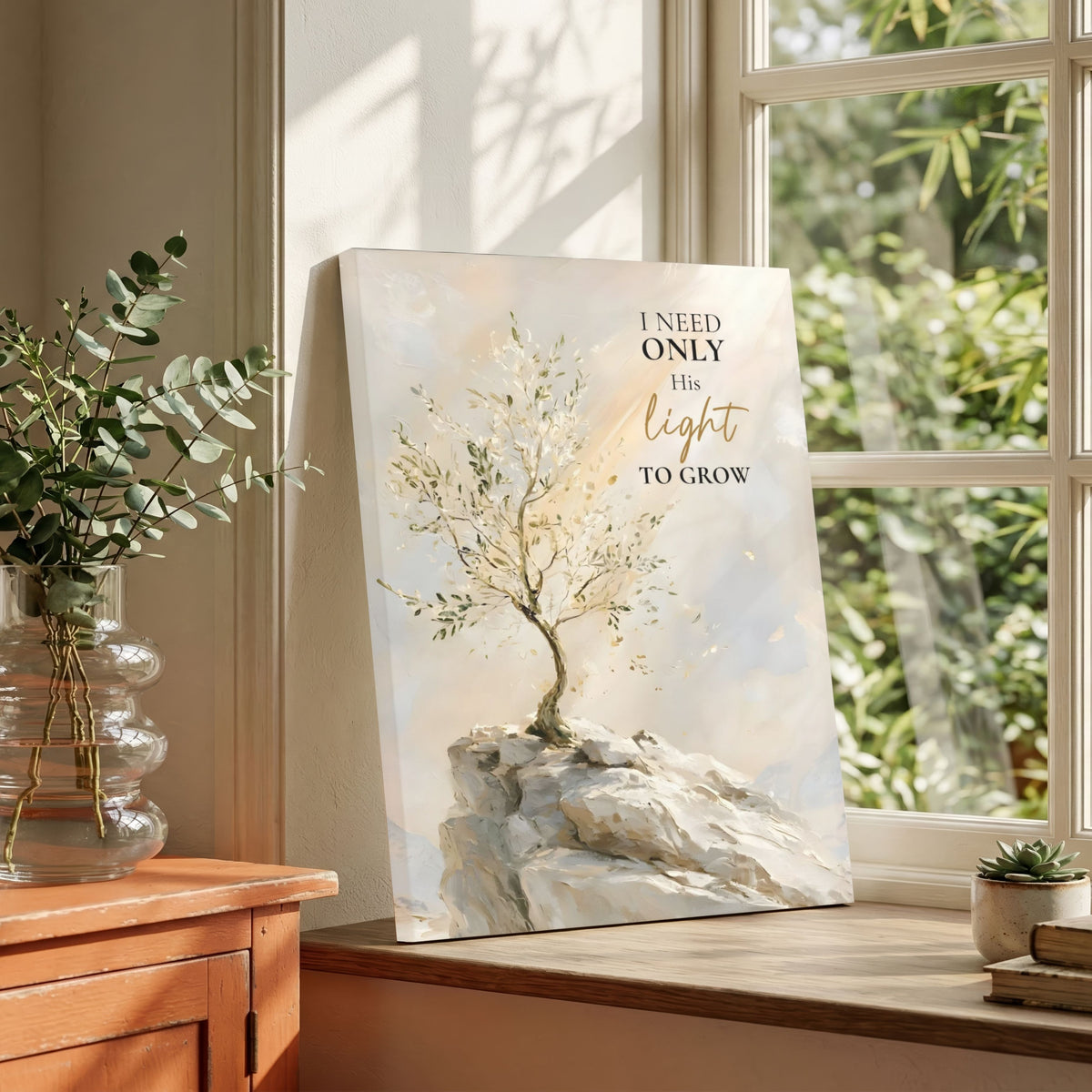 Rooted in His Light | Christian Affirmation - Canvas
