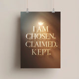 Chosen. Claimed. Kept.  Christian Affirmation Wall Art