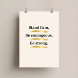 Firm, Courageous & Strong | Christian Affirmation Wall Art