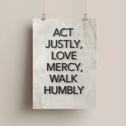Act Justly, Love Mercy, Walk Humbly | Christian Affirmation
