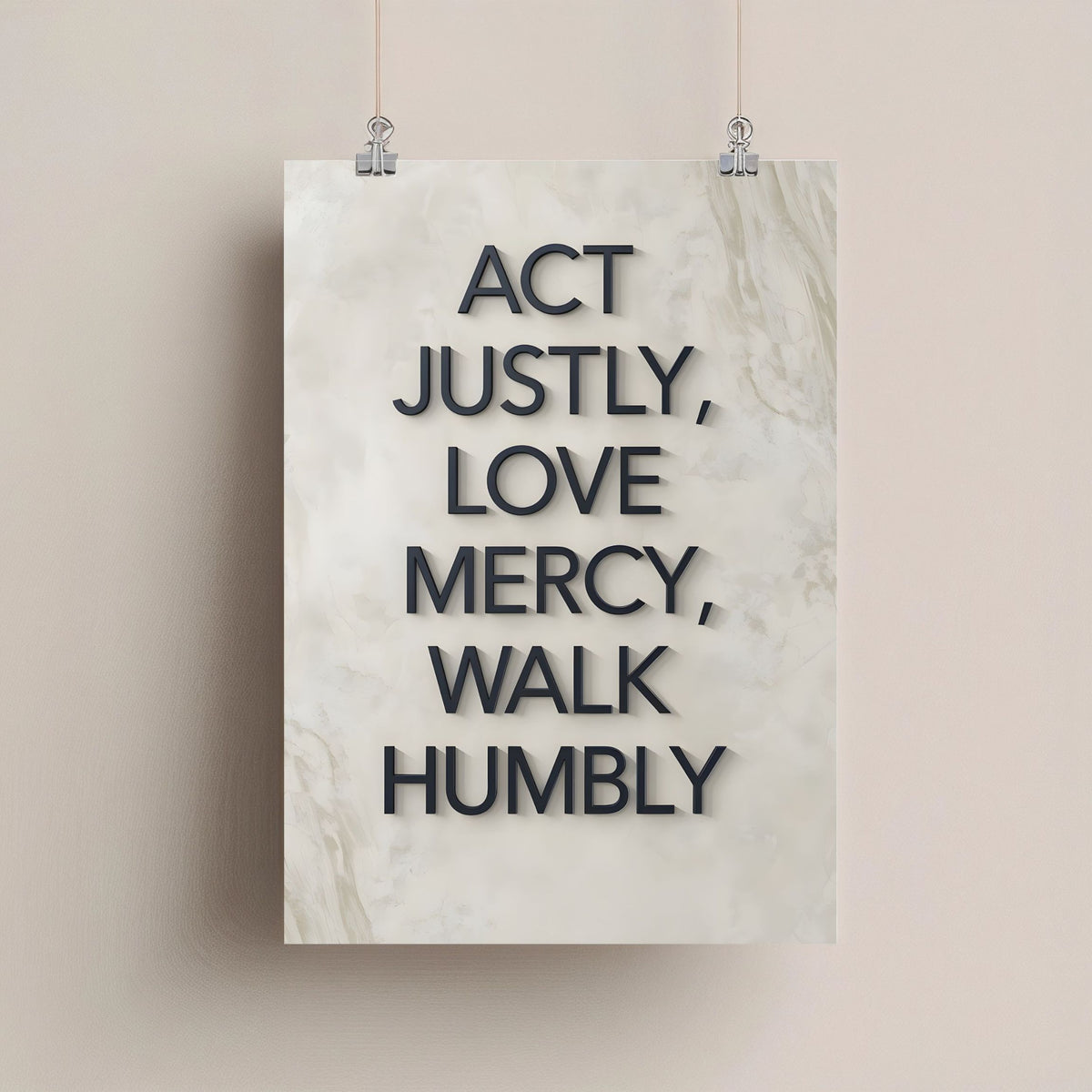 Act Justly, Love Mercy, Walk Humbly | Christian Affirmation Wall Art