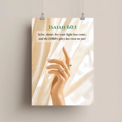 Isaiah 60:1 Bible Verse | Christian Wall Art