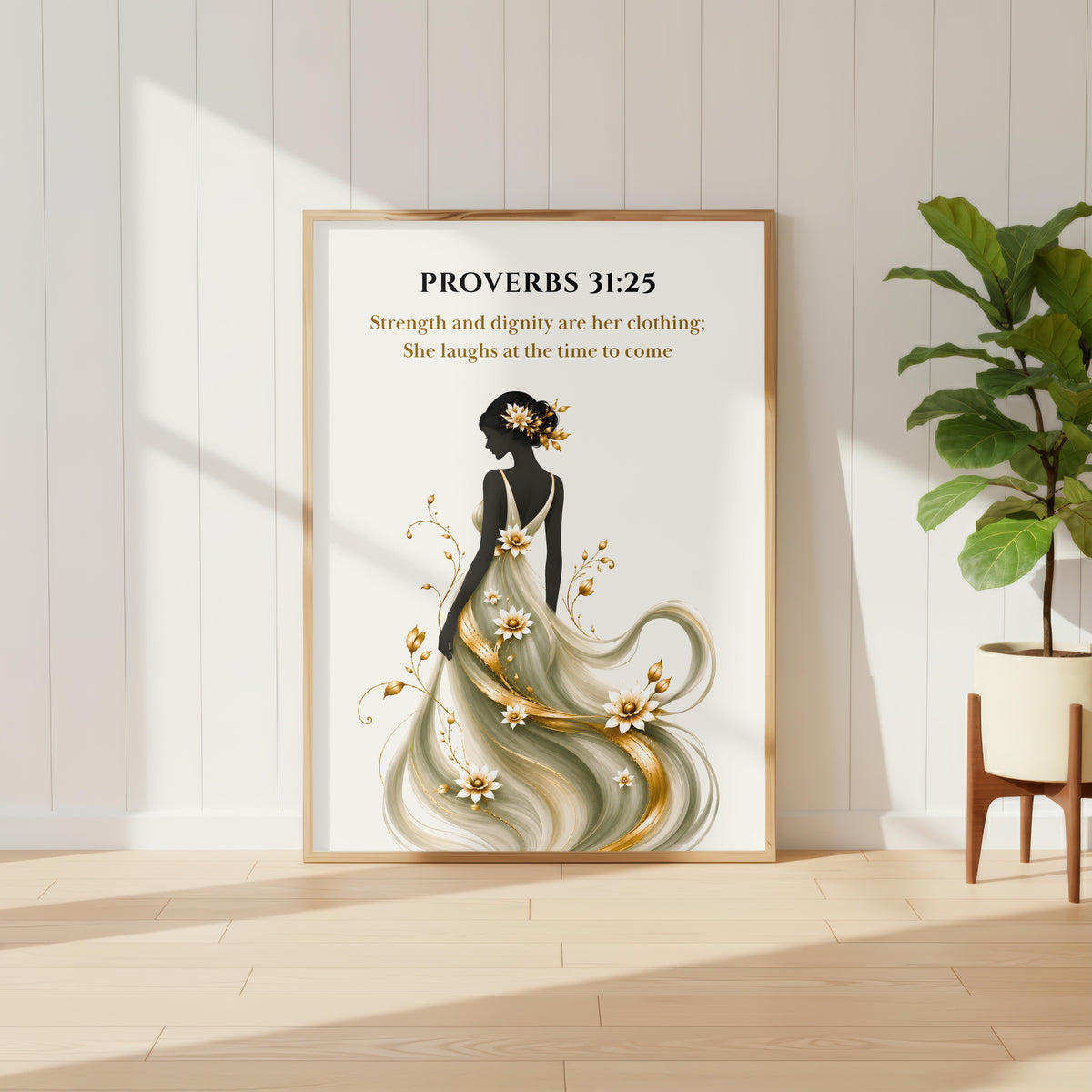 Proverbs 31:25 | Strength and Dignity | Christian Wall Art
