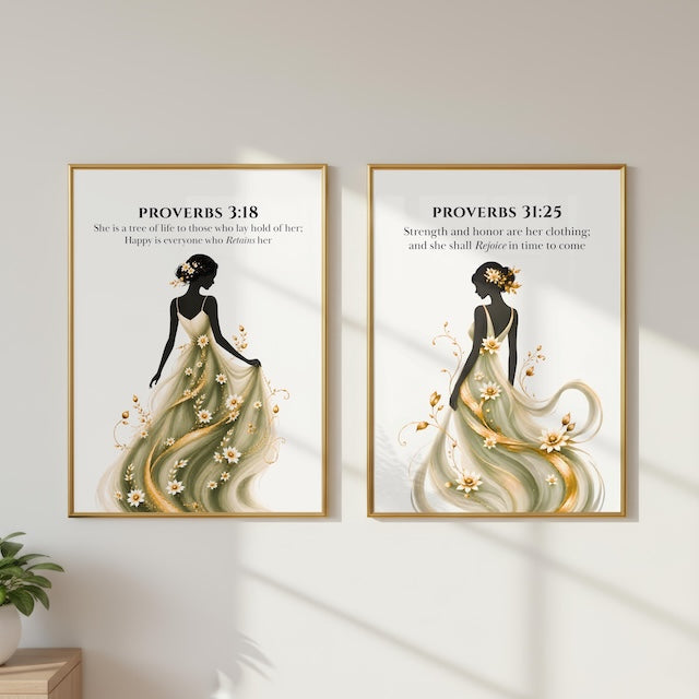 Strength and Honour Christian Print |Proverbs 31:25 Bible Verse Wall Art