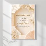Philippians 4:13 Christian Wall Art | I Can Do All Things Through Christ Poster