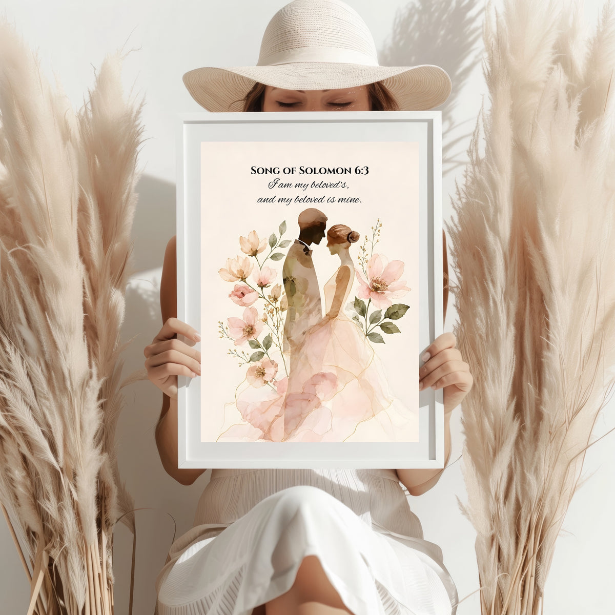 Song of Solomon 6:3 Christian Wall Art | Romantic Bible Verse Print for Couples
