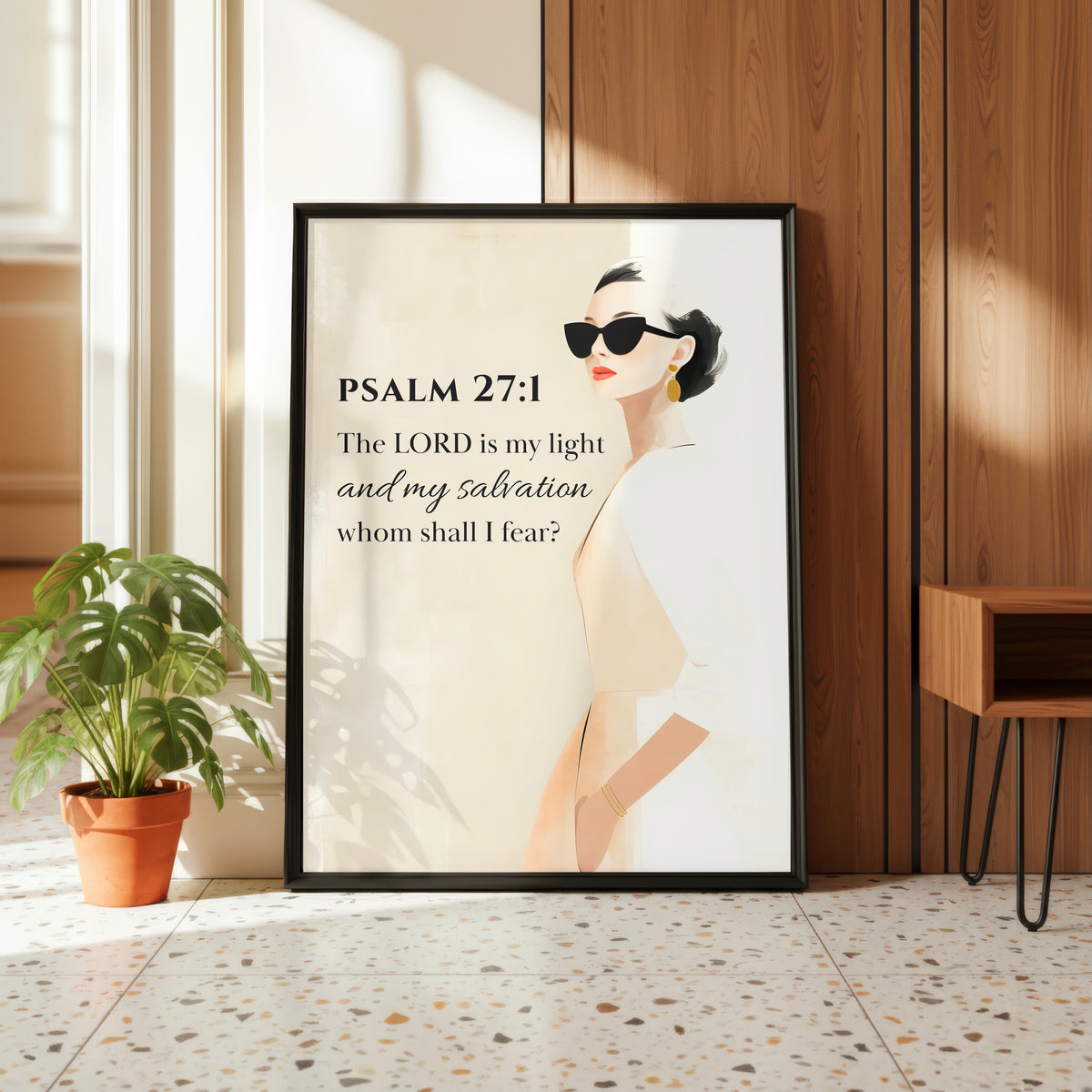 Psalm 27:1 Wall Art | The Lord Is My Light Christian Print