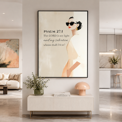 Psalm 27:1 Wall Art | The Lord Is My Light Christian Print