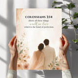 Walk in Love Christian Wall Art | Colossians 3:14 Bible Verse Print