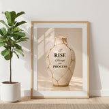 I Rise Through the Process Wall Art | Christian Affirmation Print | Kintsugi Vase