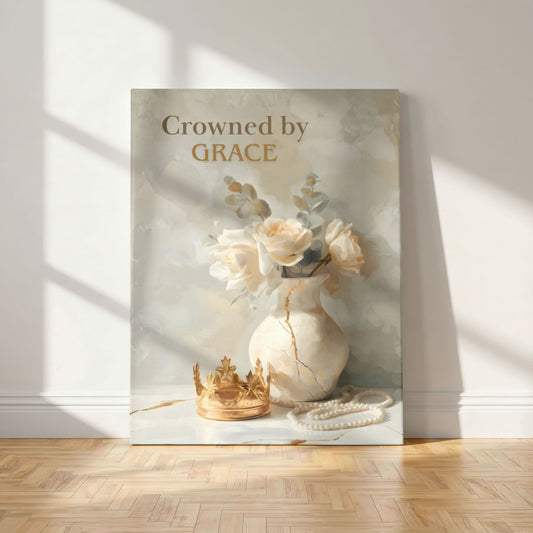 Crowned By Grace | Christian Affirmation - Canvas