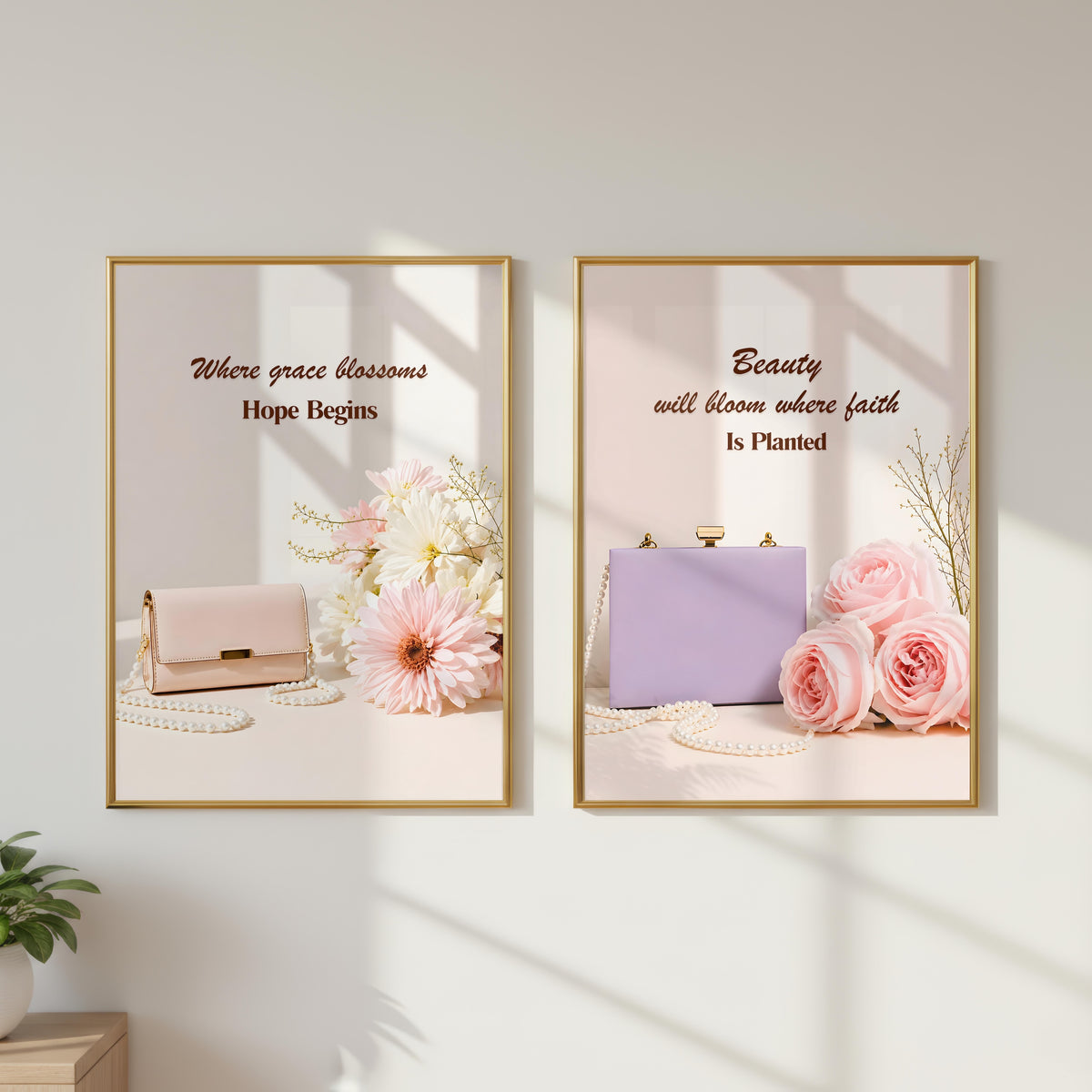 Where Grace Blossoms, Hope Begins Wall Art | Christian Affirmation Print | Feminine Faith Home Decor