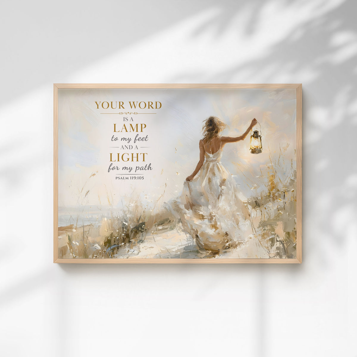 Guided by His Word - Psalm 119:105 | Bible Verse Art