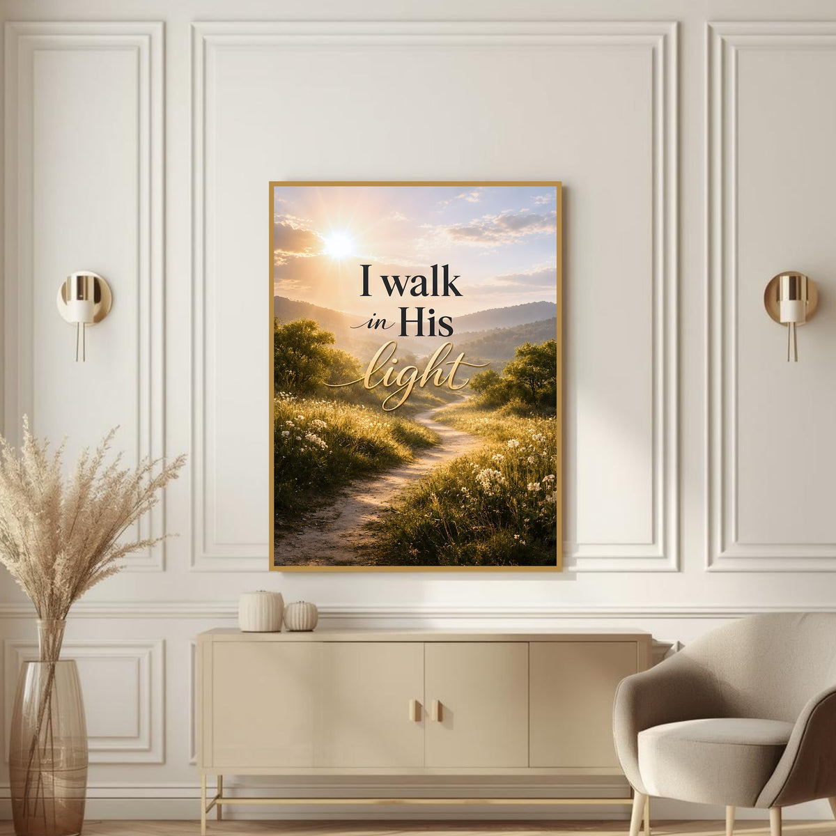 I Walk in His Light | Christian Faith Wall Art